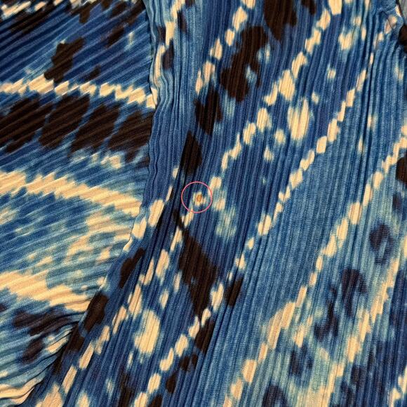 Catherines Top Y2K Coastal Grandma Boho Cottagecore Pleated Bell Sleeve Blue 5X - Picture 4 of 8